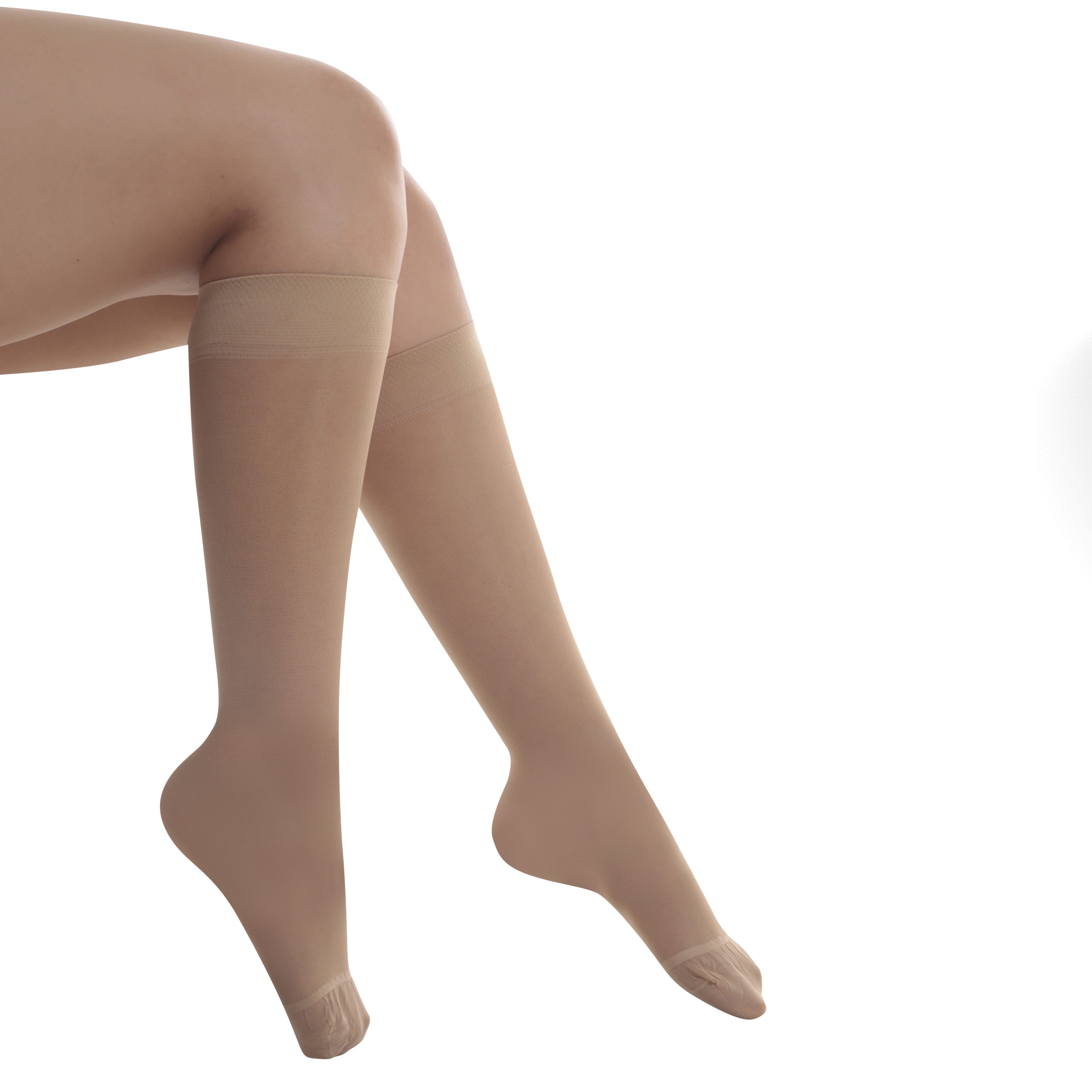 Media de compresión Soft-Lisse beige mujer